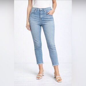 LOFT Light Wash Curvy Skinny Crop Raw Hem Clean Girl Jeans Women’s 29/8